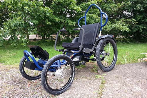 Boma 7 All Terrain Wheelchair with Blue frame