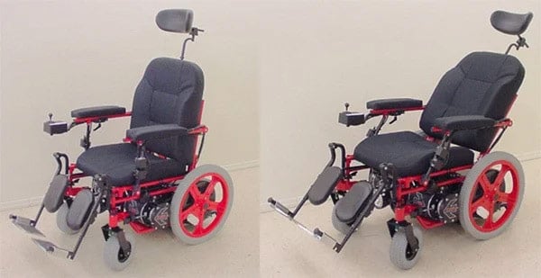 Two Bounder Power Wheelchairs showing different angles of their Captain’s Chair