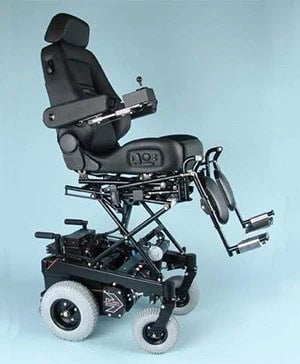 Bounder Plus power wheelchair with elevated chair and elevating leg rests