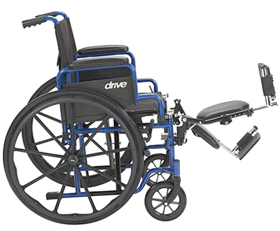 Drive Blue Streak Wheelchair with elevated footrests