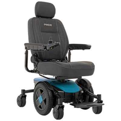 Iceberg Blue variant of Jazzy Evo 613 Power Wheelchair