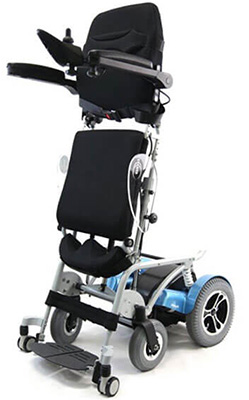 Karman XO-202 wheelchair in a standing position facing halfway to the left