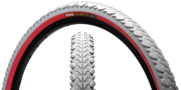 Two Kenda Kobra Hybrid Tires with red accent