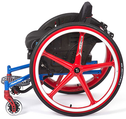 Lighted Caster Wheels of TiLite Pilot Pediatric Rigid Wheelchair