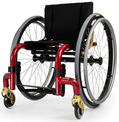 Light-up Wheelchair Caster of ZIPPIE Zone Kids Rigid Frame Wheelchair