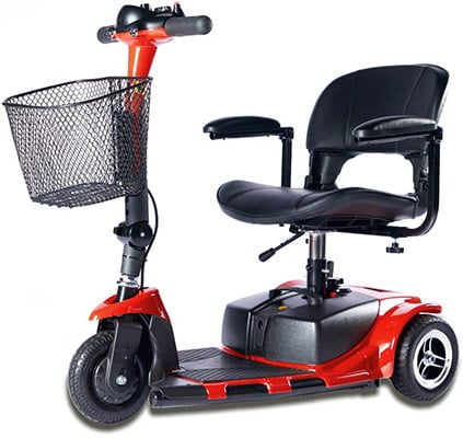 Zip R Roo Mobility Scooter with front-mounted basket and 3 wheels