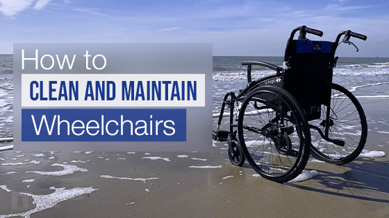 A manual wheelchair on the shore