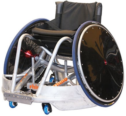 Rightfront of RGK "Predator" Quad-Rugby Wheelchair