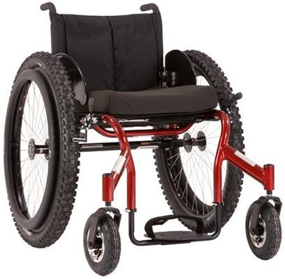 Leftfront of Top End Crossfire All Terrain Wheelchair
