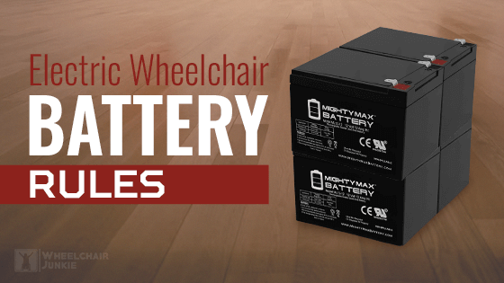 A stack of electric wheelchair batteries