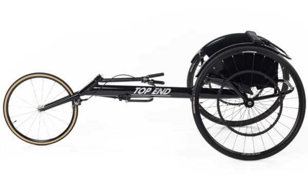 Black Top End Eliminator OSR Racing Wheelchair with the Top End logo on the body
