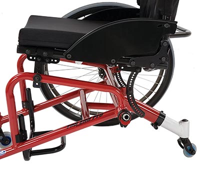 TopEnd Wheelchair with Black seat and Red frame