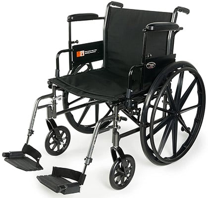Traveler L3 Plus Lightweight Wheelchair with armrests adjusted upwards