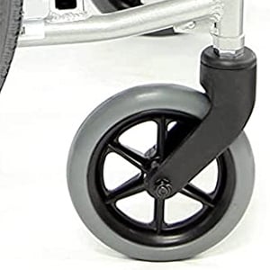 Wheelchair caster attached to a standard Fork 