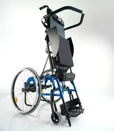 Levo LCEV Standing Wheelchair in a standing position