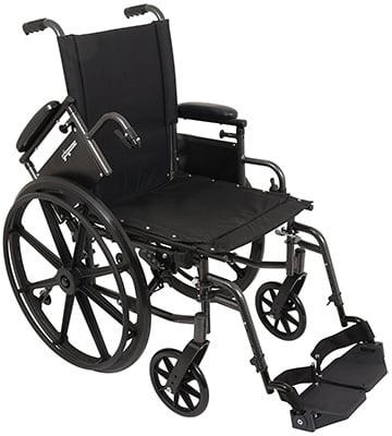 K0004 Manual Wheelchair with the right armrest flipped up