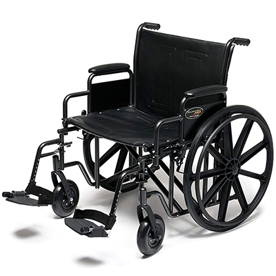 Graham Field Traveler HD Wheelchair with small front wheels and large rear wheels