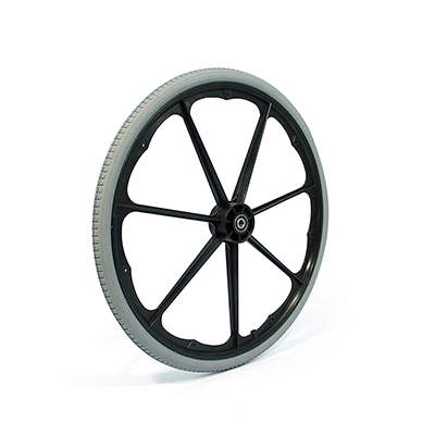 Grey wheelchair pneumatic wheel