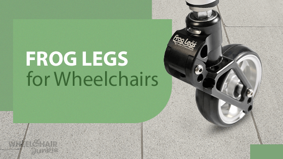 Frog leg suspension fork for wheelchair wheels