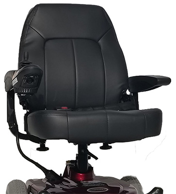 Padded Captain's style seat of Jimmie Power Chair