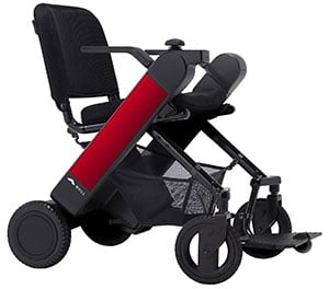 Red variant of the WHILL Model Fi Portable Power Wheelchair