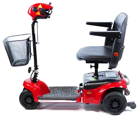 Red Scootie Electric Scooter with black padded seat