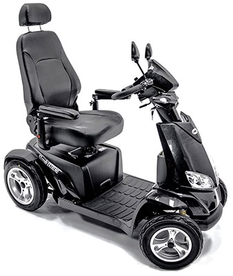 Black Merits Silverado Extreme Mobility Scooter with 4 small wheels