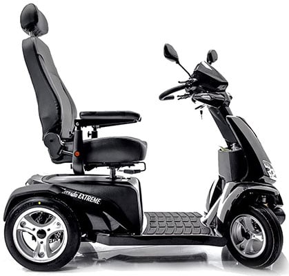 Silverado Extreme Scooter with a Captain's style chair and swivelled tiller